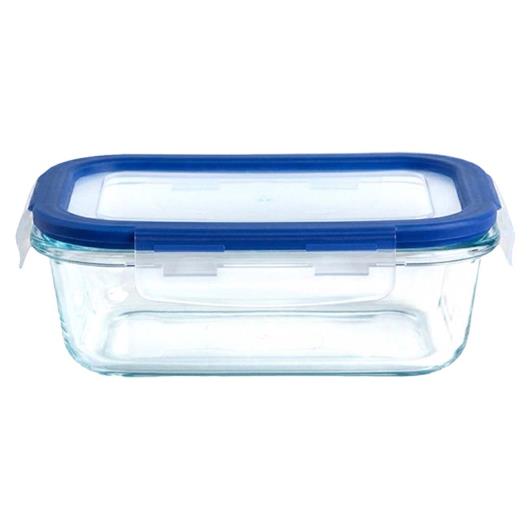 Pote Hermético Borossilicato Retangular Azul Ruvolo Vidro 1030ml - Imagem em destaque