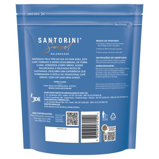 Café Torrado e Moído Balanceado Santorini Sunset L'or Destinations Pouch 250g - Imagem em destaque