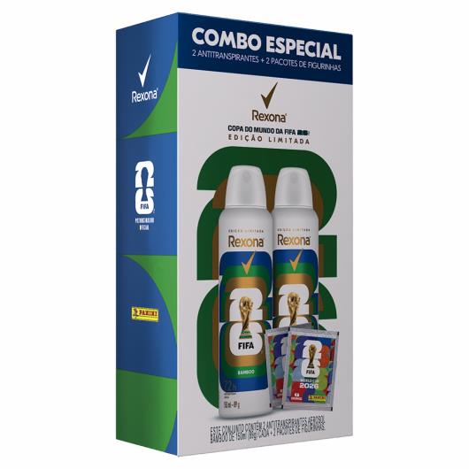Pack Antitranspirante Aerossol Bamboo Rexona 2 Unidades 150ml Cada Edição Limitada + 2 Pacotes de Figurinhas - Imagem em destaque