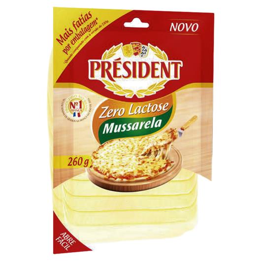 Queijo Mussarela Zero Lactose Président Fatiado 260g - Imagem em destaque
