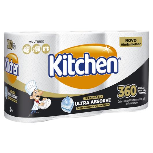 Papel Toalha Folha Dupla Ultra Absorve Kitchen 360 Folhas - Imagem em destaque