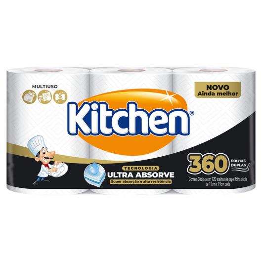 Papel Toalha Folha Dupla Ultra Absorve Kitchen 360 Folhas - Imagem em destaque