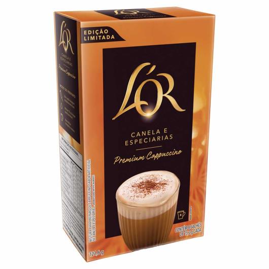Cappuccino Solúvel Canela e Especiarias L'or Caixa 121,6g 8 Unidades - Imagem em destaque