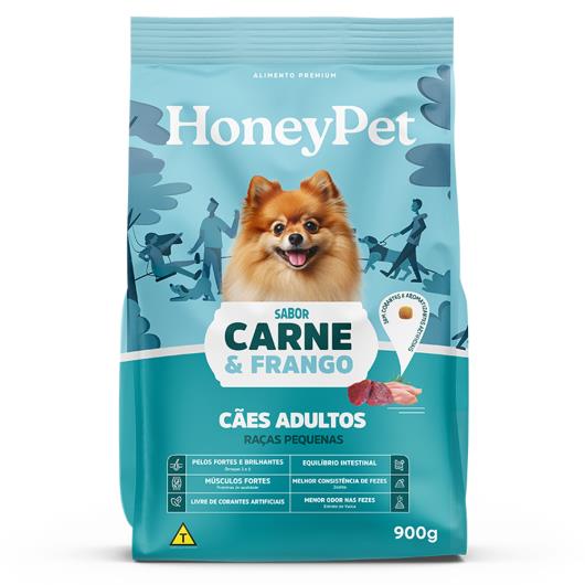 Ração para Cães Adultos Pequenos Carne e Frango Honey Pet Pacote 900g - Imagem em destaque