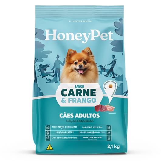 Ração para Cães Adultos Pequenos Carne e Frango Honey Pet Pacote 2,1kg - Imagem em destaque
