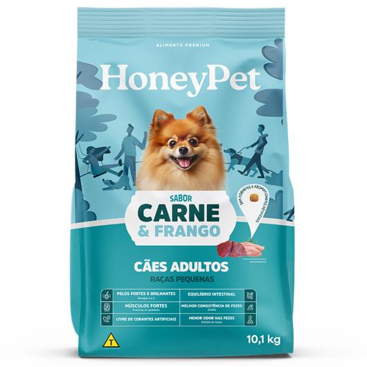 Ração para Cães Adultos Pequenos Carne e Frango Honey Pet Pacote 10kg - Imagem em destaque