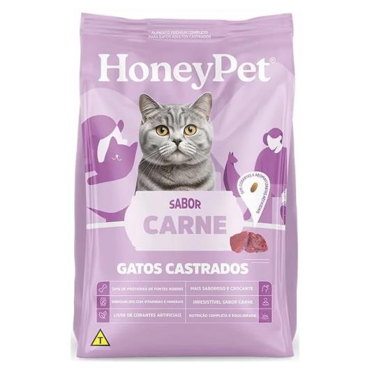 Ração para Gatos Adultos Castrados Carne Honey Pet Pacote 900g - Imagem em destaque