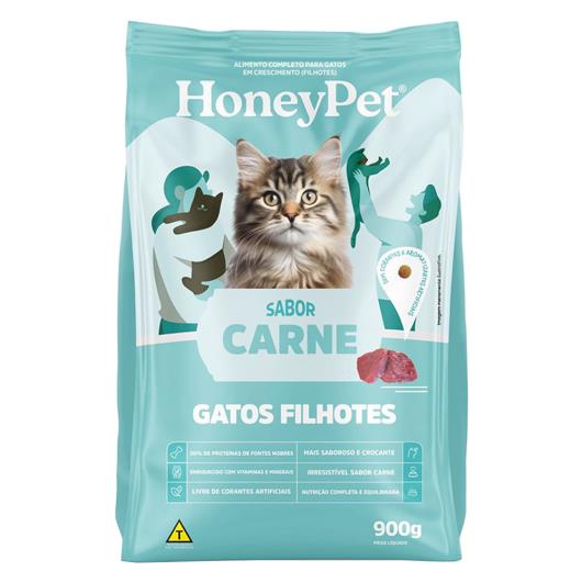 Ração para Gatos Filhotes Carne Honey Pet Pacote 900g - Imagem em destaque
