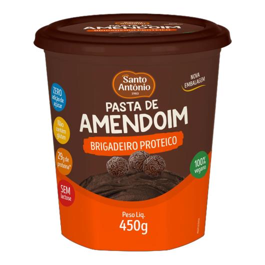 Pasta de Amendoim com Brigadeiro Proteico Zero Adição de Açúcar e Lactose Santo Antônio Pote 450g - Imagem em destaque