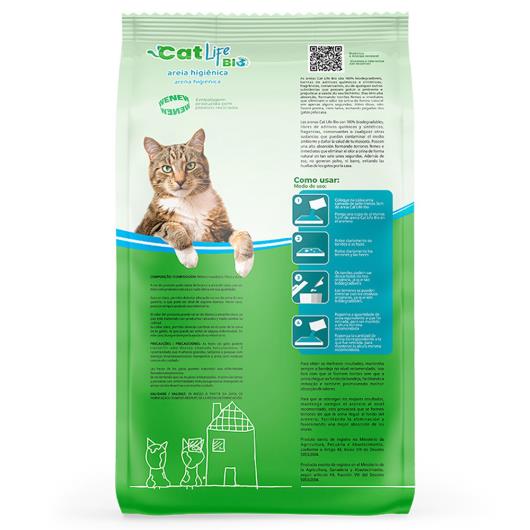 Areia Higiênica Grãos Médios Cat Life Bio Pacote 4kg - Imagem em destaque
