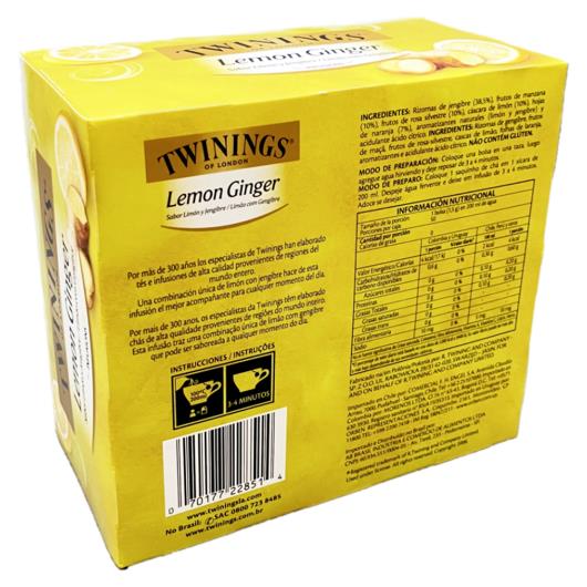 Chá Lemon Ginger Twinings Infusions Caixa 75g 50 Unidades - Imagem em destaque