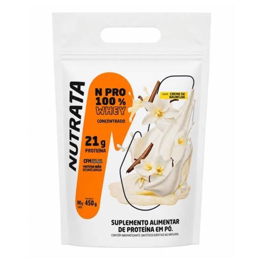 Whey Concentrado Baunilha 21g de Proteína Nutrata Pouch 450g - Imagem em destaque