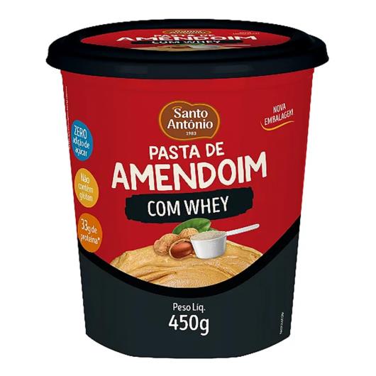 Pasta de Amendoim com Whey Zero Adição de Açúcar Santo Antônio Pote 450g - Imagem em destaque