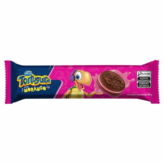 Biscoito Chocolate Recheio Morango Arcor Tortuguita 86g - Imagem em destaque