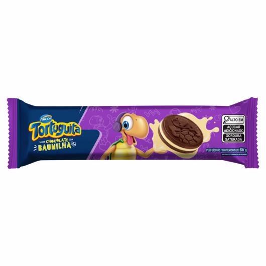 Biscoito Chocolate Recheio Baunilha Arcor Tortuguita 86g - Imagem em destaque