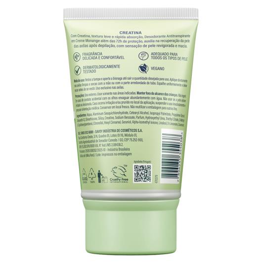 Antitranspirante em Creme Regenerador com Creatina Monange 50g - Imagem em destaque