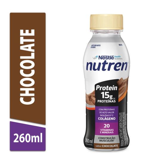 Bebida Láctea Chocolate 15g de Proteínas com Colágeno Nutren Frasco 260ml - Imagem em destaque