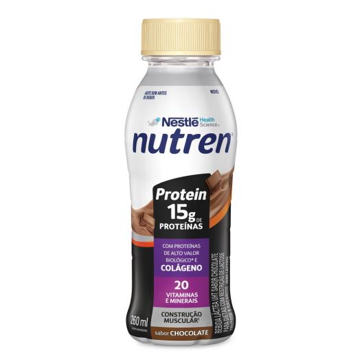 Bebida Láctea Chocolate 15g de Proteínas com Colágeno Nutren Frasco 260ml - Imagem em destaque