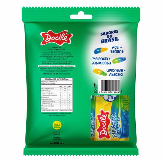 Bala de Gelatina Pulseira da Sorte Sabores do Brasil Docile Pacote 60g 4 Unidades 15g Cada - Imagem em destaque