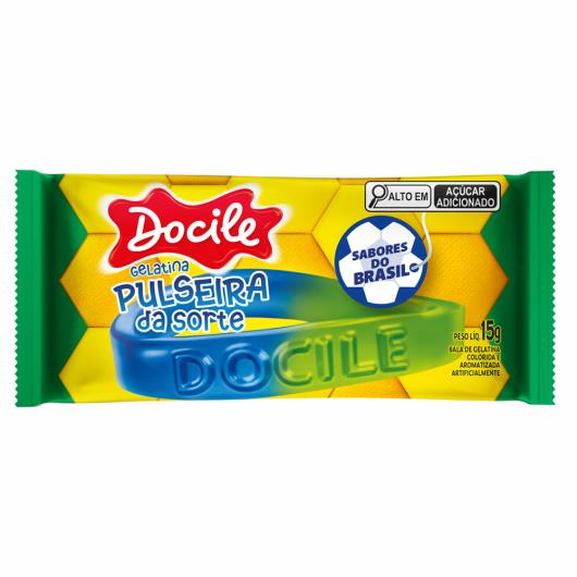 Bala de Gelatina Pulseira da Sorte Sabores do Brasil Docile Pacote 60g 4 Unidades 15g Cada - Imagem em destaque