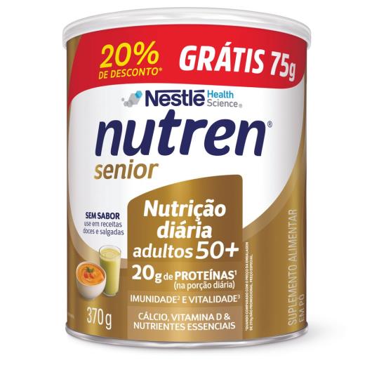 Suplemento Alimentar sem Sabor Nutren Senior Lata 370g Grátis 75g 20% de Desconto - Imagem em destaque