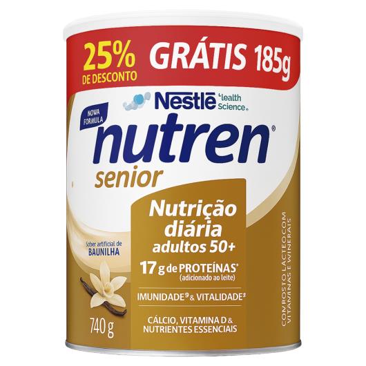 Composto Lácteo Baunilha Nutren Senior Lata 740g Grátis 185g 25% de Desconto - Imagem em destaque
