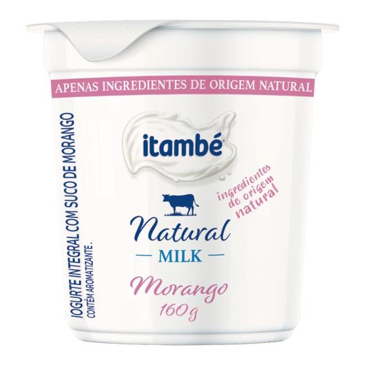 Iogurte Integral Morango Itambé Natural Milk Copo 160g - Imagem em destaque