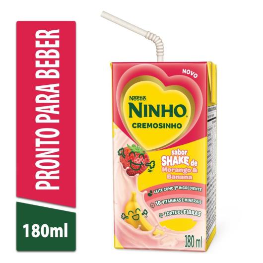 Bebida Láctea Shake de Morango e Banana Ninho Cremosinho 180ml - Imagem em destaque