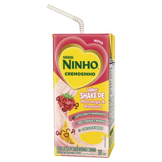 Bebida Láctea Shake de Morango e Banana Ninho Cremosinho 180ml - Imagem em destaque