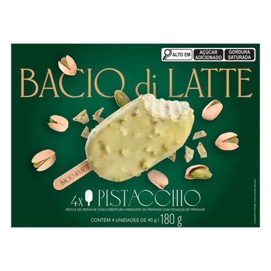 Picolé Pistacchio Bacio di Latte Caixa 180g 4 Unidades 45g Cada - Imagem em destaque