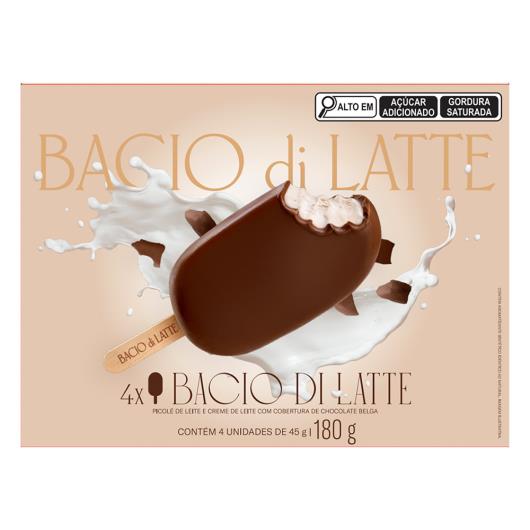 Picolé Bacio di Latte Caixa 180g 4 Unidades 45g Cada - Imagem em destaque