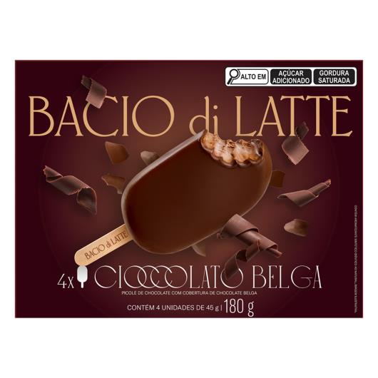 Picolé Cioccolato Belga Bacio di Latte Caixa 180g 4 Unidades 45g Cada - Imagem em destaque