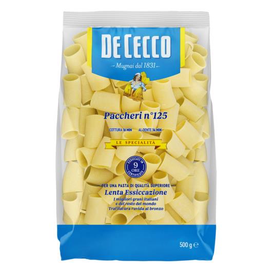 Macarrão de Sêmola Grano Duro Paccheri n°125 De Cecco Pacote 500g - Imagem em destaque