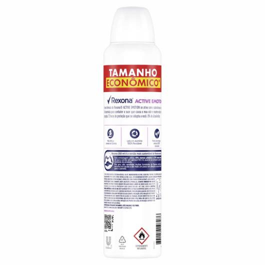 Antitranspirante Aerossol Active Emotion Dry Rexona 250ml Tamanho Econômico - Imagem em destaque