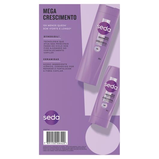 Shampoo 300ml + Condicionador 190ml Mega Crescimento Seda - Imagem em destaque