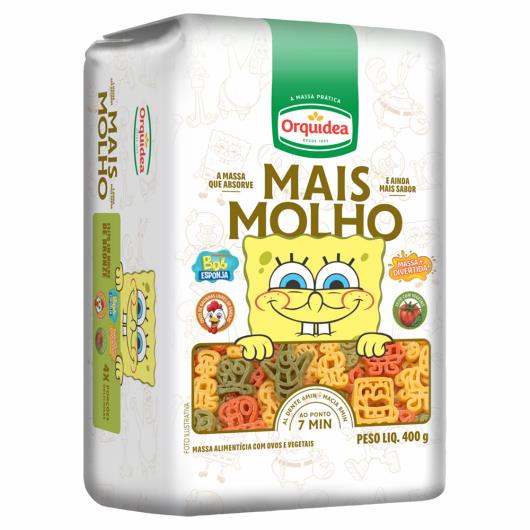 Macarrão com Vegetais Temático Bob Esponja Orquídea Mais Molho Pacote 400g - Imagem em destaque