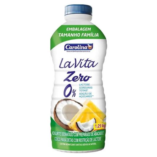 Iogurte Desnatado Abacaxi e Coco Zero Lactose Carolina La Vita Frasco 150g - Imagem em destaque