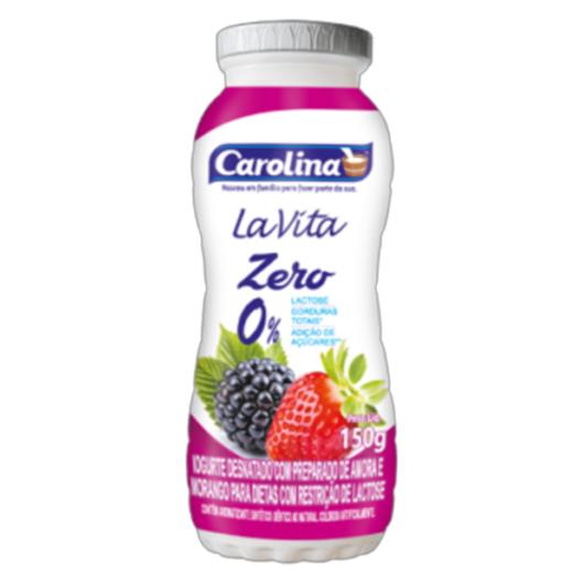 Iogurte Desnatado Amora e Morango Zero Lactose Carolina La Vita Frasco 150g - Imagem em destaque