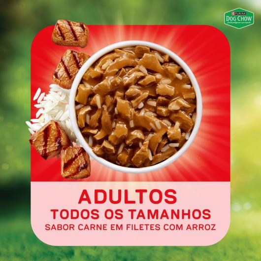 Ração Úmida para Cães Adultos Carne com Arroz Dog Chow Nutrição Reforçada 85g - Imagem em destaque