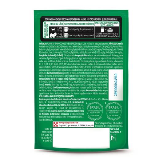 Ração Úmida para Cães Adultos Carne, Porco e Frango Dog Chow Alta Proteína 85g - Imagem em destaque