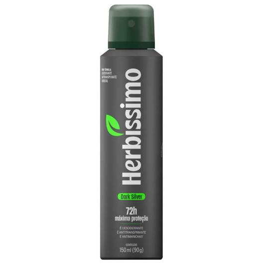 Desodorante Antitranspirante Aerossol Dark Silver Herbíssimo 150ml - Imagem em destaque