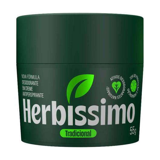 Desodorante Antitranspirante Creme Tradicional Herbíssimo Pote 55g - Imagem em destaque