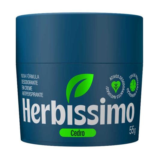 Desodorante Antitranspirante Creme Cedro Herbíssimo Pote 55g - Imagem em destaque