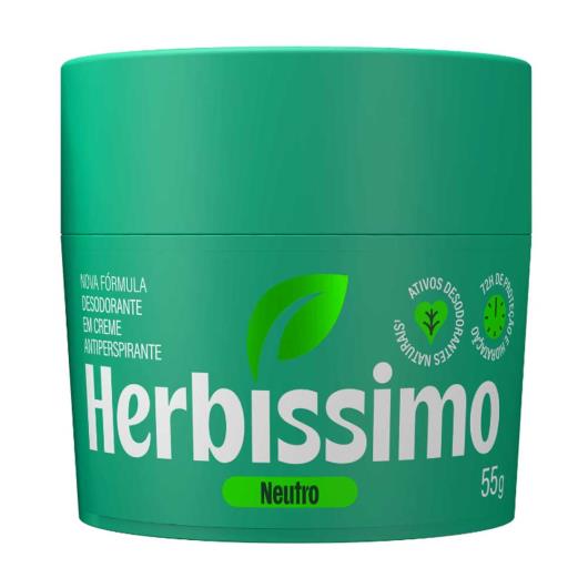 Desodorante Antitranspirante Creme Neutro Herbíssimo Pote 55g - Imagem em destaque