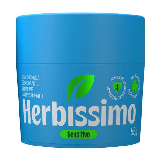 Desodorante Antitranspirante Creme Sensitive Herbíssimo Pote 55g - Imagem em destaque