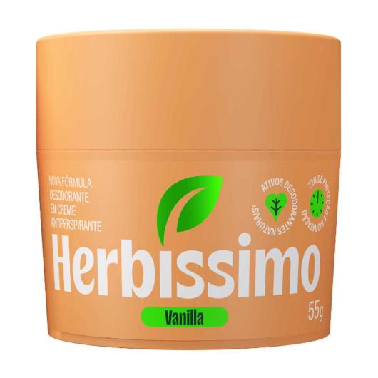 Desodorante Antitranspirante Creme Vanilla Herbíssimo Pote 55g - Imagem em destaque