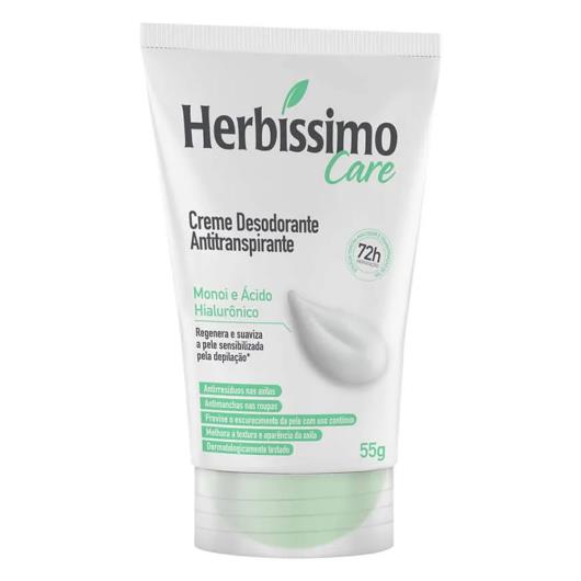 Desodorante Antitranspirante Creme Herbíssimo Care Ácido Hialurônico + Monoi Bisnaga 55g - Imagem em destaque