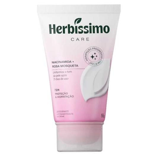 Desodorante Antitranspirante Creme Niacinamida + Rosa Mosqueta Herbíssimo Care Bisnaga 55g - Imagem em destaque