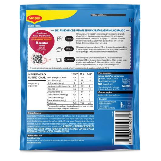 Macarrão Sabor Molho Branco Maggi Pacote 65g - Imagem em destaque