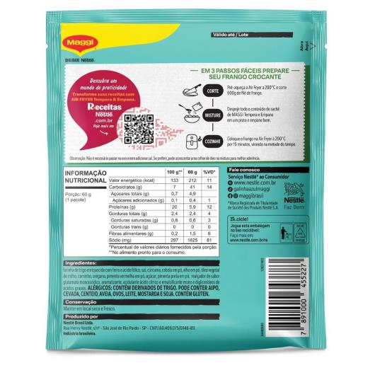 Mistura para Empanar Crunchy Lemon Pepper Maggi Tempera & Empana Pacote 60g - Imagem em destaque
